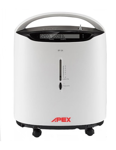 Concentrador de oxígeno estacionario Apex (flujo continuo, 5 l/min)